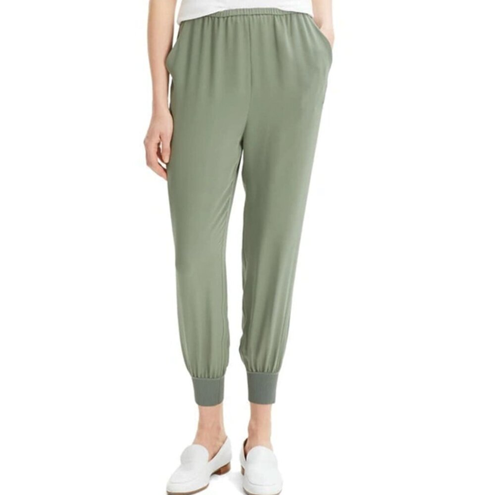 NWT Theory Silk Jogger Pants Medium Elastic Waist Lightweight